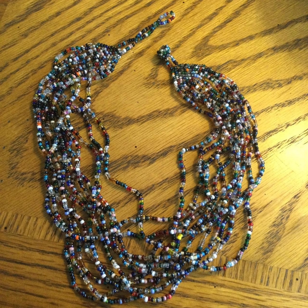 Colorful seed bead necklace